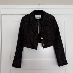 GANNI floral jacquard crop blazer - Size 36